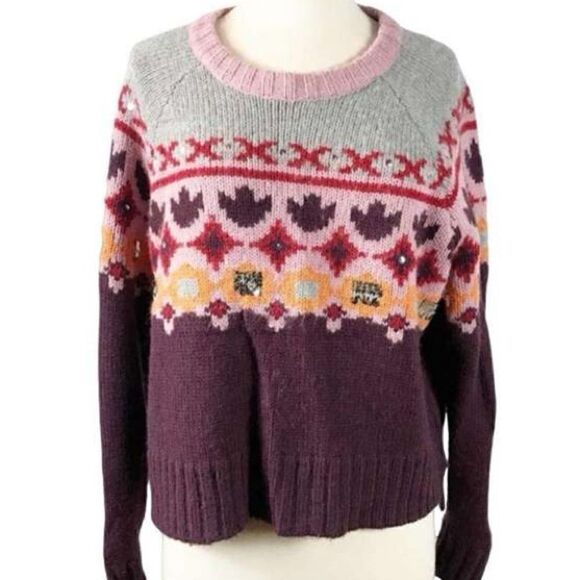 Cinq a Sept Gianni Sequin Fair Isle Sweater - Picture 11 of 16